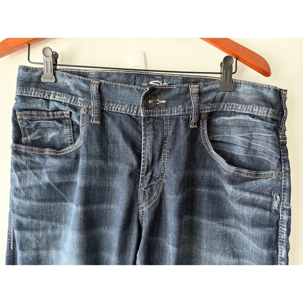 Silver Jeans Co Allan Classic Fit Straight Leg Dark Wash Jeans 32x32 New NWT - Picture 3 of 15